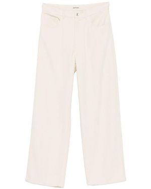 AURALEE Silk Wide Leg Pants - White