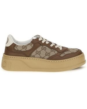 Gucci Calf Leather Bos Taurus Chunky Trainers - Natural