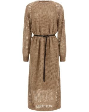 Brunello Cucinelli Dazzling Net Dress - Natural