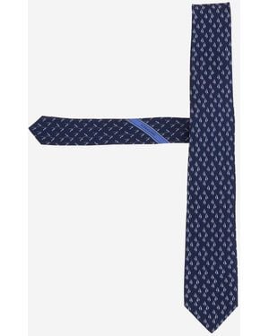 Ferragamo Silk Tie Ties & Bow - Blue