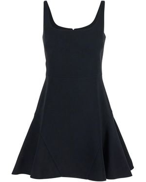 Givenchy Mini Dress With Flared Skirt And Square Neckline - Black