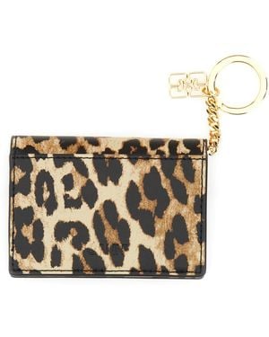 Ganni Animal Motif Card Holder Recycled Leather Wallets & Purses - Multicolor