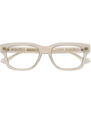 Gucci Gg1731O Linea Lettering 004 Sage Trasparent Recycled Acetate Occhiali Da Vista - Brown