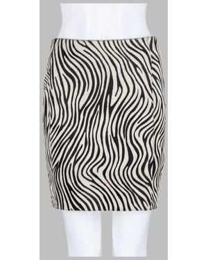 Alysi Pony Hair Mini Skirt Leather - White