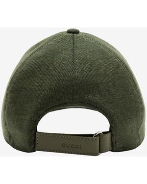 Gucci Wool Baseball Cap With Logo Hat - Green
