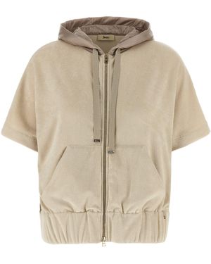 Herno Two-Material Hoodie - Natural