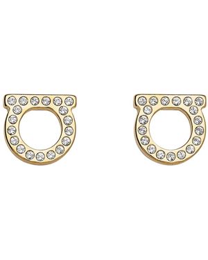 Ferragamo Coloured Earrings With Gancini Design And Butterfly Closure - Metallic