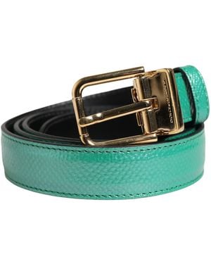 Dolce & Gabbana Classic Leather Metal Buckle Belt Calf - Green