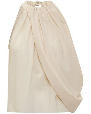 JW Anderson Twisted Draped Halterneck Top - Natural