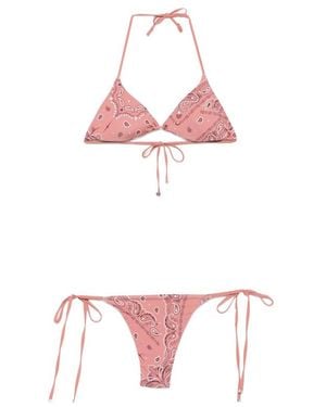VENUJA Paisley-Print Crystal-Embellished Bikini - Pink