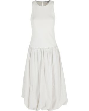 LA PISCINE Long Dress Sleeveless Cotone Poliestere Abito - White