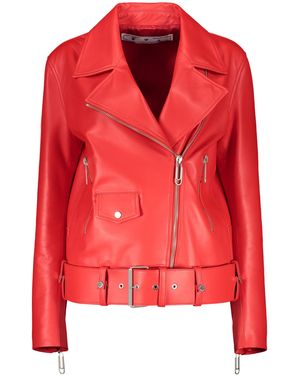 Off-White c/o Virgil Abloh Leather Jacket - Red