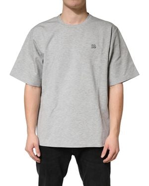 Dolce & Gabbana Cotton Crewneck Short Sleeve T-Shirt - Grey