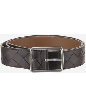 Bottega Veneta Reverso Leather Belt - Brown