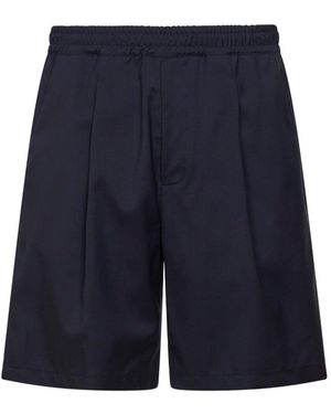 D 40 Dark Stretch Virgin Wool Blend Shorts - Blue