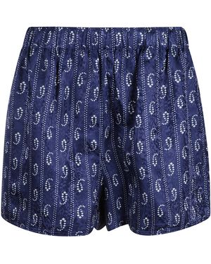 Tory Burch Shorts Viscose Silk - Blue