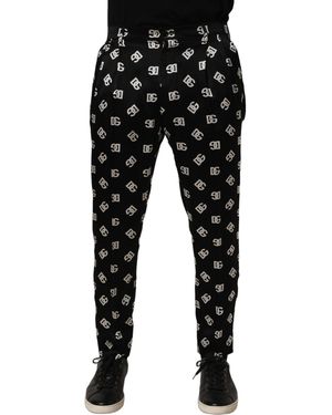 Dolce & Gabbana Silk Skinny Leg Dress Trouser Trousers - Black