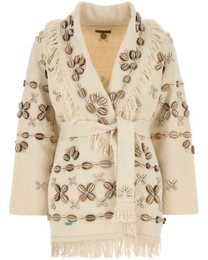 Alanui Sand Silk Blend Ocean Dream Cardigan - Natural