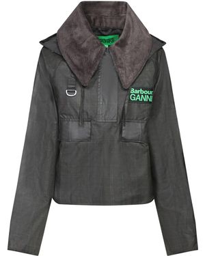 Ganni Anorak Tartan Jacket - Grey