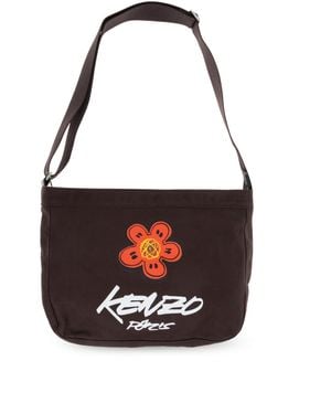 KENZO Shoulder Bag With Print - Black