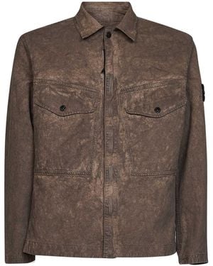 Stone Island Lead Corduroy Overshirt - Brown