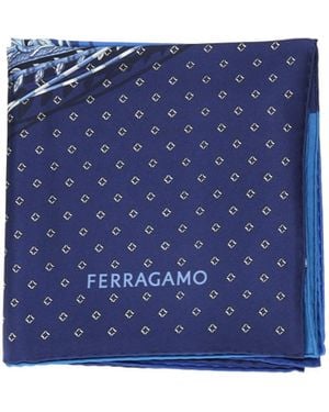 Ferragamo Silk Scarf With Print - Blue