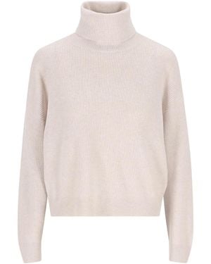 Brunello Cucinelli Virgin Wool, Cashmere And Silk Turtleneck - White