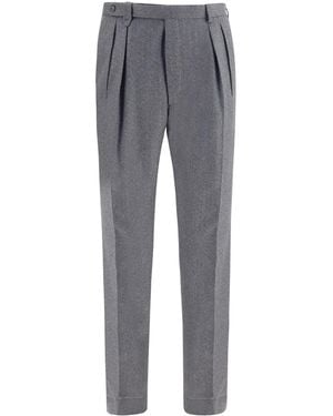 Brioni Elba Pants Silk, Cashmere And Linen Wool Ovis Aries - Gray