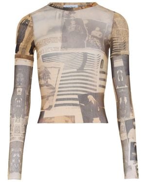 Jean Paul Gaultier Top With Journal Print - Multicolour