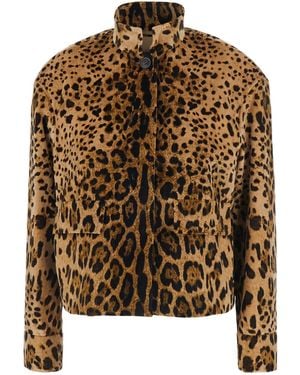 Max Mara Crop Jacket Tedro Velvet Cotton Blazers - Brown