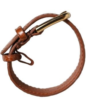 Dolce & Gabbana Textured Leather Buckle Belt Strap Bracelet - Brown