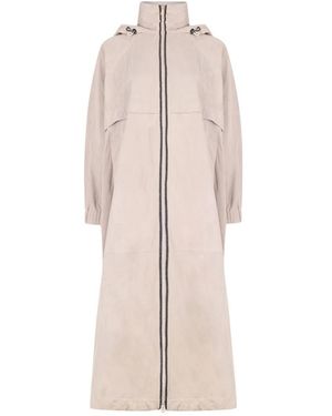 Brunello Cucinelli Light Leather Hooded Jacket - Natural