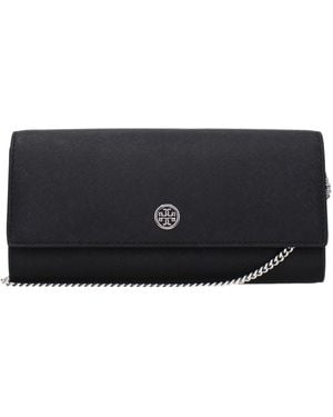 Tory Burch Leather Clutch Bag - Black