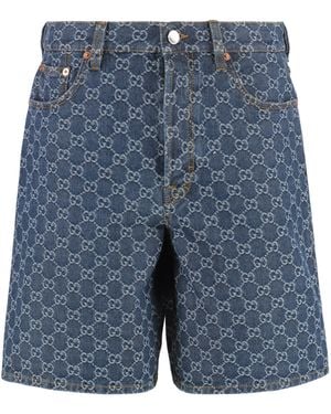 Gucci Jacquard Logo Shorts - Blue