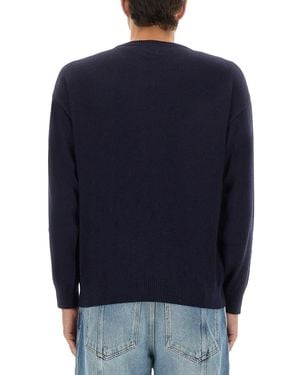 Moschino Wool And Cashmere Pullover Sweaters - Blue