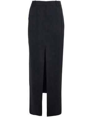 Tom Ford Long Skirt With Concealed Side Zip Closure And Single Front Slit - Black
