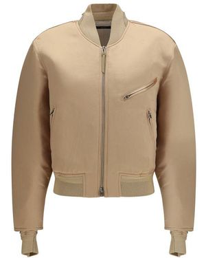Tom Ford Gold Satin Bomber - Natural