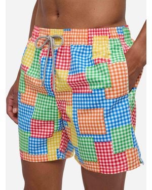 Mc2sb Gingham Swim Shorts Swimshort - Blue