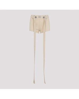 Jean Paul Gaultier Ribbed Shorts Cotton Pant - White