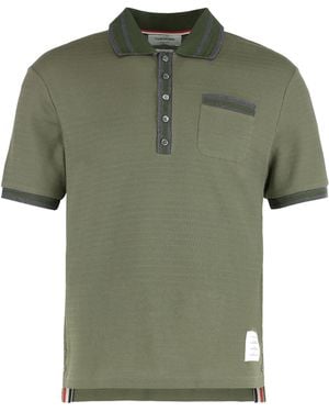 Thom Browne Cotton Knit Polo Shirts - Green