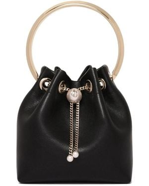 Jimmy Choo Mini Bucket Bag Bon Calf Leather - Black