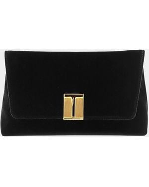 Tom Ford Velvet And Viscose Shoulder Bag - Black