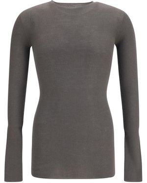 Rick Owens Slim Ribbed Long-Sleeve Jumper - Grey