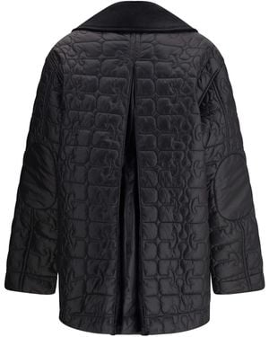 Ganni Glossy Finish Down Jacket Nylon Puffer - Blue