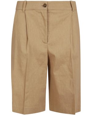 Pinko Loose Fit Bermuda Shorts - Natural