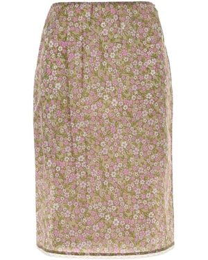 Prada Printed Nylon Skirt - Natural