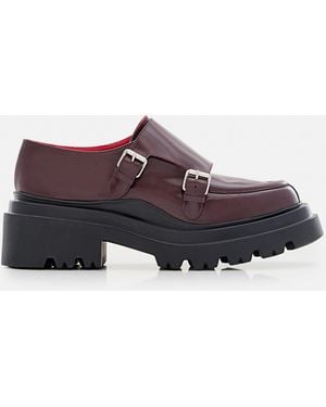 Plan C Flat Shoes Calf Leather Metal - Purple