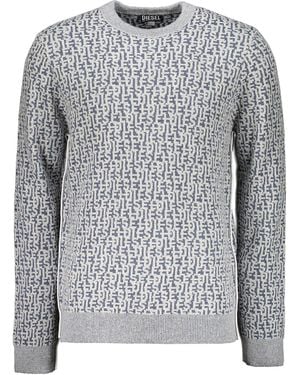 DIESEL Round Neck Sweater With Pattern - Gray