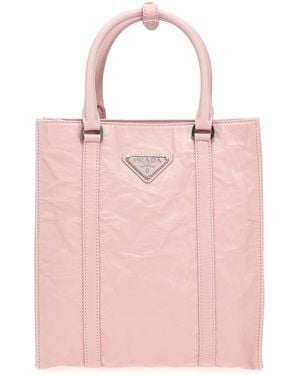 Prada Nappa Antique Small Shopping Bag - Pink