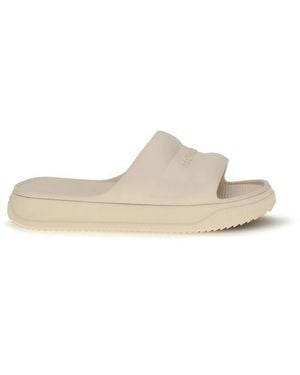 Moncler Beige Rubber Slippers - Natural